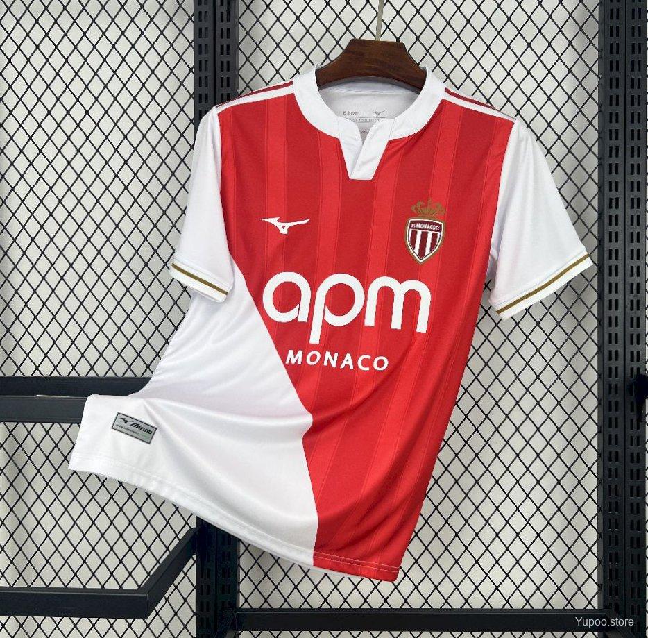 Camiseta de fútbol Monaco 2025/26 LOCAL MANGA CORTA VERSION FAN